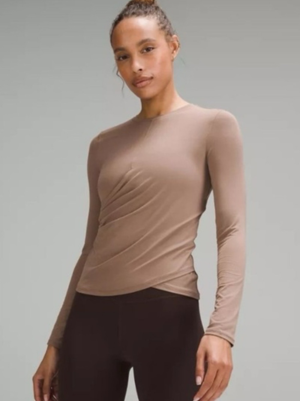Lululemon light SmoothCover Wrap-Front long sleeve shirt size 10 NWT